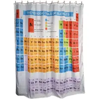 Adlibris Rideau de douche - Polyester - Avec tableau des éléments chimiques - 180x180cm