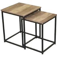 Urban Living - Set van 2 Vierkante Houten Bijzettafels Joya