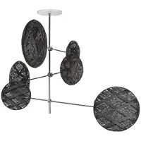 Forestier Chanpen Suspension Structure (sans abat-jours) 6 Lights﻿ | Gun Metal