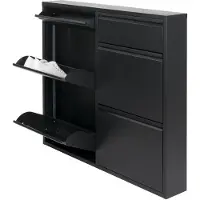 Spinder Design Armoire à chaussures Bente 6 portes abattantes et 6 compartiments de rangement-noir