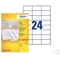 Avery Copier Labels - Adhésif Permanent - Blanc - 37 X 70 Mm 2400 Étiquette(S) (100 Feuille(S) X 24 Étiquettes Adresses