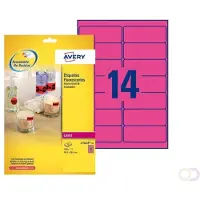 Sans marque Avery - Adhésif permanent - rose néon - 99.1 x 38.1 mm 350 étiquette(s) (25 feuille(s) x 14 étiquettes