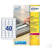 Avery Zweckform Étiquettes L6145-20, infalsifiables, extrêmement résistantes, adaptées aux imprimantes laser noir et blanc, 45,7 x 25,4 mm, 800 pièces/20 feuilles A4, film acrylique, blanc