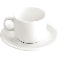 Olympia Soucoupes à café en porcelaine blanche TBV KHN83002 (12 pièces)