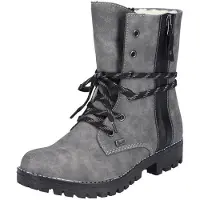 Rieker Bottines à lacets gris chiné / noir