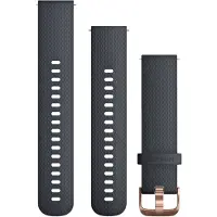 Garmin Bracelet en Silicone Bleu/Or Rose 20 mm
