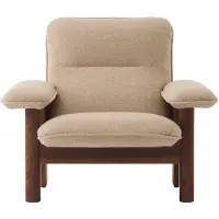 Audo Copenhagen Brasilia Lounge Chair High Back Textile Dark Stained Oak | Audo Bouclé 02