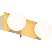 QAZQA Applique murale dorée 28 cm IP44 2 lumières avec interrupteur - Cederic