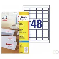 Avery Zweckform J4791 - Blanc - 21.2 x 45.7 mm 1200 étiquette(s) (25 feuille(s) x 48 étiquettes d'adresse de retour