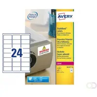 Avery TripleBond Labels L6141 - Étiquettes adhésives permanentes - blanc - 33.9 x 63.5 mm - 480 étiquette(s) ( 20 feuille(s) x 24 )