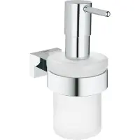 GROHE Distributeur de savon avec support ESSENTIALS CUBE 40756001 160 ml - chrome