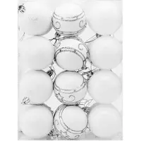 Casaria Lot de 24 boules de Noël blanches