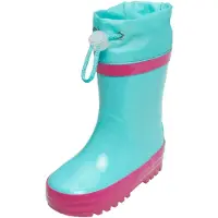 Playshoes Bottes en caoutchouc turquoise / rose foncé