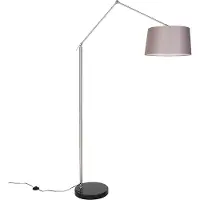 QAZQA Lampadaire moderne en acier avec abat-jour gris foncé 45 cm - Editor