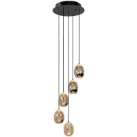 Highlight Suspension Golden Egg noir 5 lumières