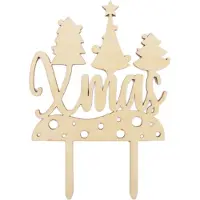 You do it Décoration Cake Topper En Bois Noël - Xmas - 9 X 13 Cm