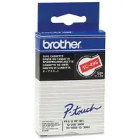 Brother Cassette de ruban pour titreuses TC-495 , 9 mm de largeur, rouge/blanc