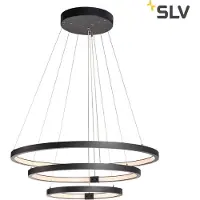 SLV imposante lampe LED suspendue One Triple PD Dali dimmable couleur de lumière commutable Ø80 cm noir mat
