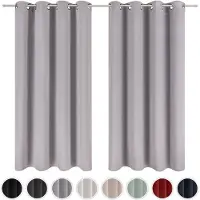 Blumtal set de 2 rideaux : opaques & thermiques - protection contre le froid - gris