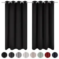 Blumtal set de 2 rideaux : opaques & thermiques - protection contre le froid - noir