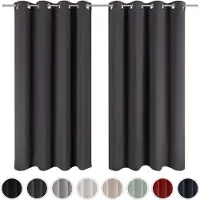 Blumtal set de 2 rideaux : opaques & thermiques - protection contre le froid - anthracite