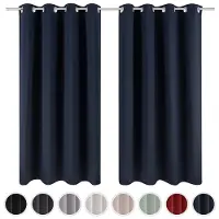 Blumtal set de 2 rideaux : opaques & thermiques - protection contre le froid - bleu