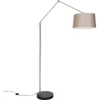 QAZQA Lampadaire moderne en acier avec abat-jour taupe 45 cm - Editor