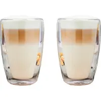Huismerk Ensemble de verres à latte maccato 2 pcs 400 ml transparent
