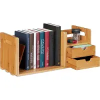 Relaxdays Organiseur de bureau, en bambou
