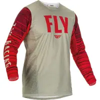 FLY Racing Maillot de motocross Kinetic Wave, gris/rot, L