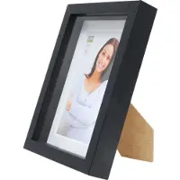 Deknudt Cadre photo en bois noir avec passe-partout 20x30
