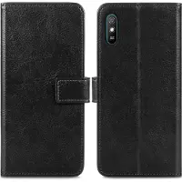 IMoshion Étui de télephone portefeuille de luxe pour Xiaomi Redmi 9A - Noir