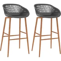 vidaXL Tabouret de bar 2 pcs. Gris