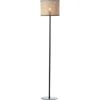Brilliant Lampe naturelle sur pied WILEY | Lampe sur pied avec abat-jour en rotin Ø 30 cm | 1x E27 douille max. 60W | métal/rotin