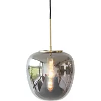 Hubsch Lampe suspendue en verre gris avec détail en laiton