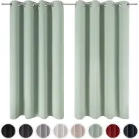 Blumtal set de 2 rideaux : opaques & thermiques - protection contre le froid - vert