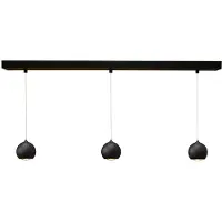 Artdelight Lampe pendante à 3 lampes Denver Noir