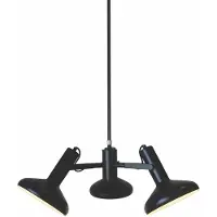 Artdelight Suspension à 3 ampoules Vectro noir