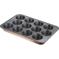 Tefal Moule 12 muffins Airbake 29X41 cm Anti-adhésif Acier Marron
