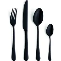 Amefa Austin Vintage Bestekset - 24-delig - 6 Persoons - Zwart, Couverts, Noir