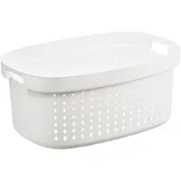 PLAST TEAM Panier à linge SEOUL, 41,9 litres, blanc (41.90 l)