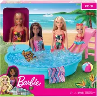 Mattel Barbie Pool Set avec poupée (blonde), poupée à habiller, meubles Barbie, accessoires Barbie