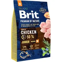 Brit Premium By Nature Junior Medium M - poulet pour chiots de races moyennes - 3 kg