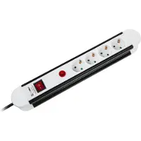 Kemot Elektrisches Netzwerk-Verlängerungskabel, 4 deutsche Steckdosen – 5 m – 3 x 1,5 mm