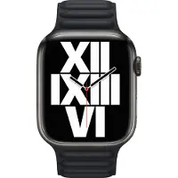 Apple Watch 42/44/45 mm Leather Link Bracelet de Montre Minuit - Medium/Large