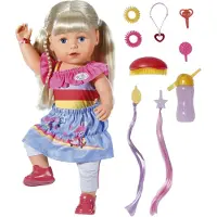 Baby Born Zapf 830345 Sister 43cm poupée réaliste fonction cheveux longs