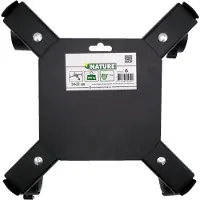 Nature Support de Pot de Fleur avec Roues - Métal Noir Naturel