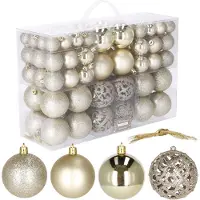 Springos Boules de Noël - - 100 pcs - Or - 6 cm - Motifs variés