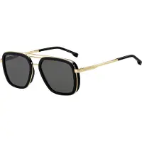 HUGO BOSS Lunettes de soleil or / gris / noir