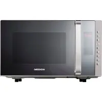 Medion Micro-ondes 3 en 1 avec gril et air chaud, puissance 800 Watt, puissance 1200 Watt gril supérieur/air chaud, 23L, MD17495, argenté